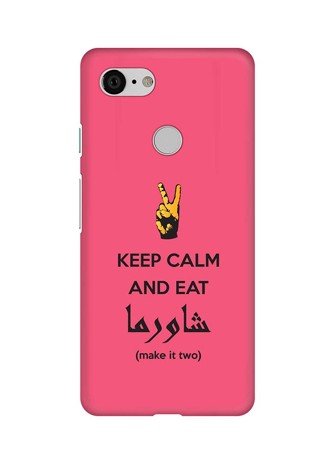 Stylizedd Matte Finish Slim Snap Basic Case Cover For Google Pixel 3 Keep Calm And Eat Shawarma (Pink) - Image 1
