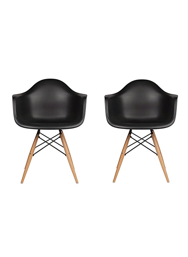AE 2-Piece Dining Chair Set Black/Beige