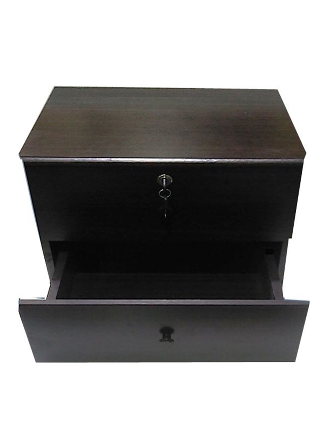 AE - Bedside Table With Drawers Black 45x40x40centimeter - Image 1
