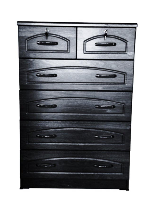 AE Wooden Pattern Chest Of Drawer Black 84x115x48centimeter 