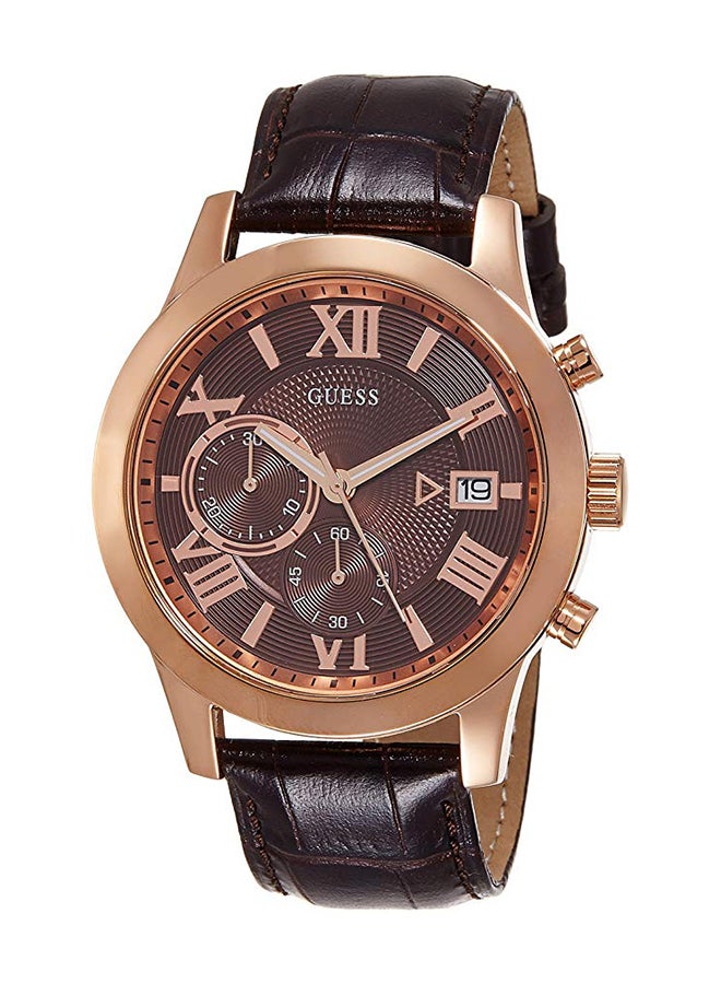 جس ساعة يد كرونوغراف بسوار من الجلد طراز W0669G1 للرجال - Image 1