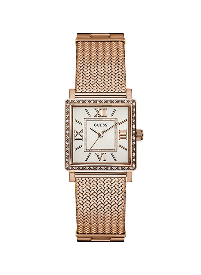 جس ساعة يد بعقارب وسوار من الستانلس ستيل طراز W0826L3 للنساء