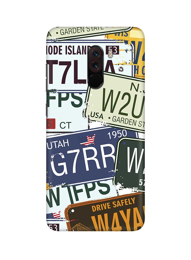 Stylizedd Matte Finish Slim Snap Basic Case Cover For Xiaomi Pocophone F1 Number Plates  - Image 1