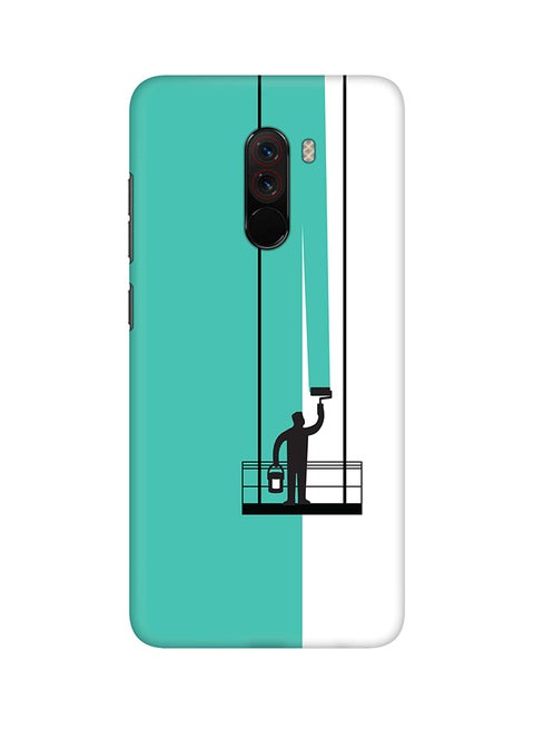 Matte Finish Slim Snap Basic Case Cover For Xiaomi Pocophone F1 Paint Hanger (Green)