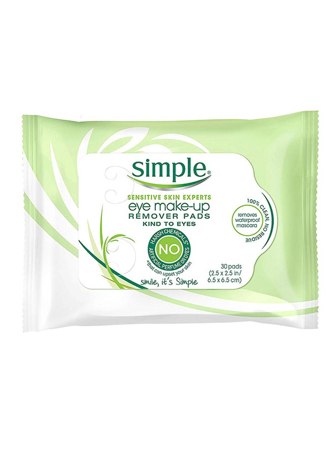 simple 30-Piece Eye Make-Up Remover Pad Set White - Image 1
