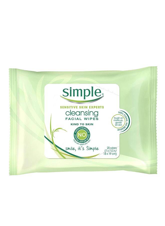 simple 3-Pack Sensitive Cleansing Facial Wipes White - Image 1