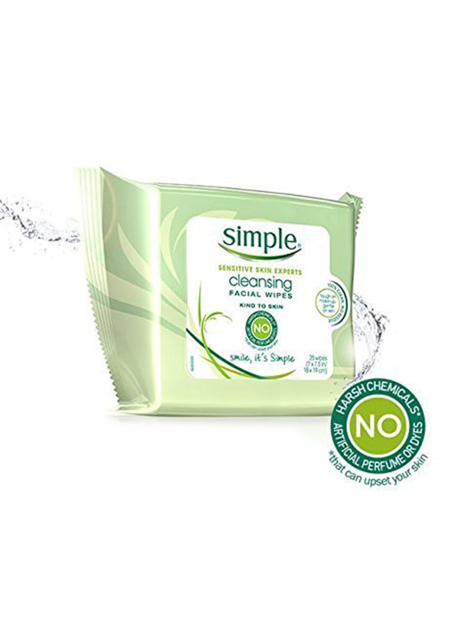 simple 3-Pack Sensitive Cleansing Facial Wipes White - Image 2