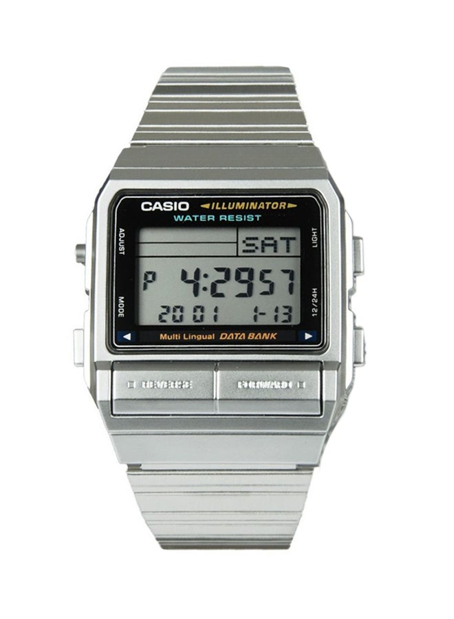 كاسيو ساعة يد رقمية ومقاومة للماء طراز DB-520A-1ADF - مقاس 32 مم - لون فضي للرجال - Image 1