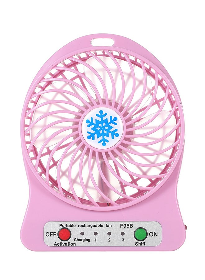 مروحة صغيرة محمولة بمنفذ USB وضوء LED بثلاث سرعات H21004P وردي - Image 1