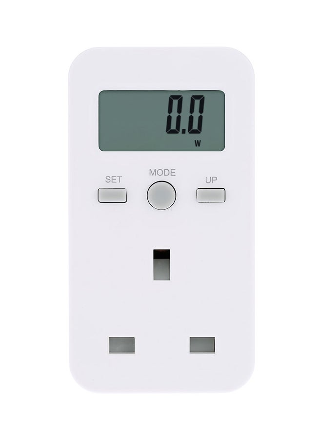 Digital Electricity Usage Monitoring Socket White 5.8x9.3x5cm - Image 1