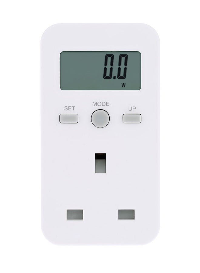Digital Electricity Usage Monitoring Socket White 5.8x9.3x5cm - Image 3