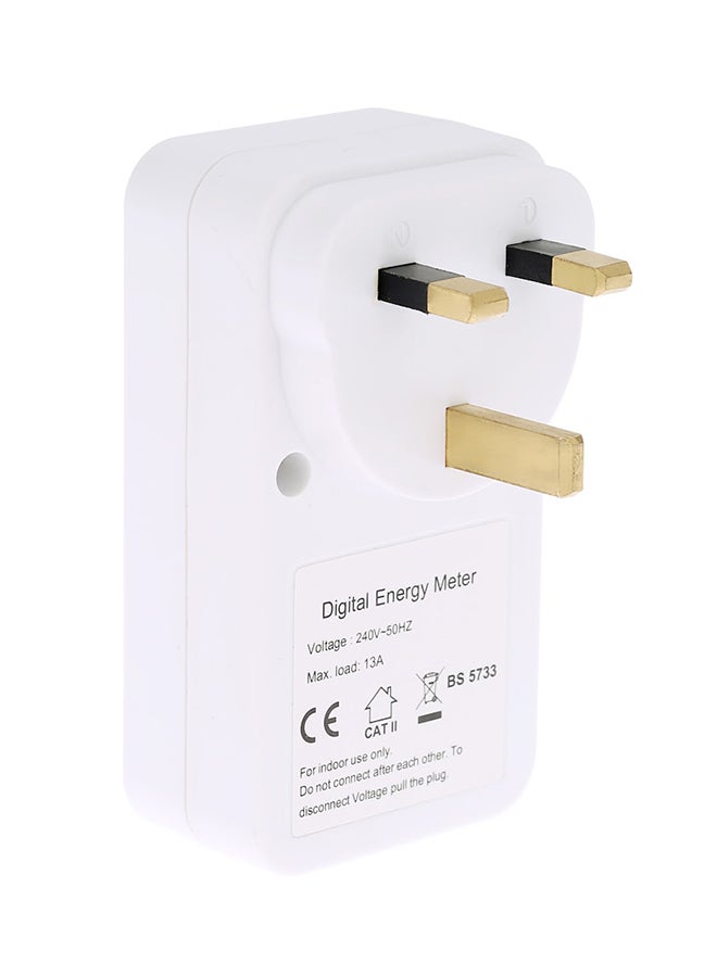 Digital Electricity Usage Monitoring Socket White 5.8x9.3x5cm - Image 5