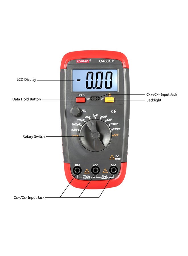 Digital Capacitance Meter Grey/Red 14.5x3x7centimeter - v1547034044/N20126131A_3