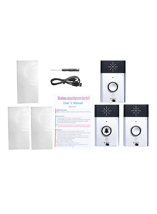 Wireless Voice Intercom Doorbell Silver/Black - Image 1
