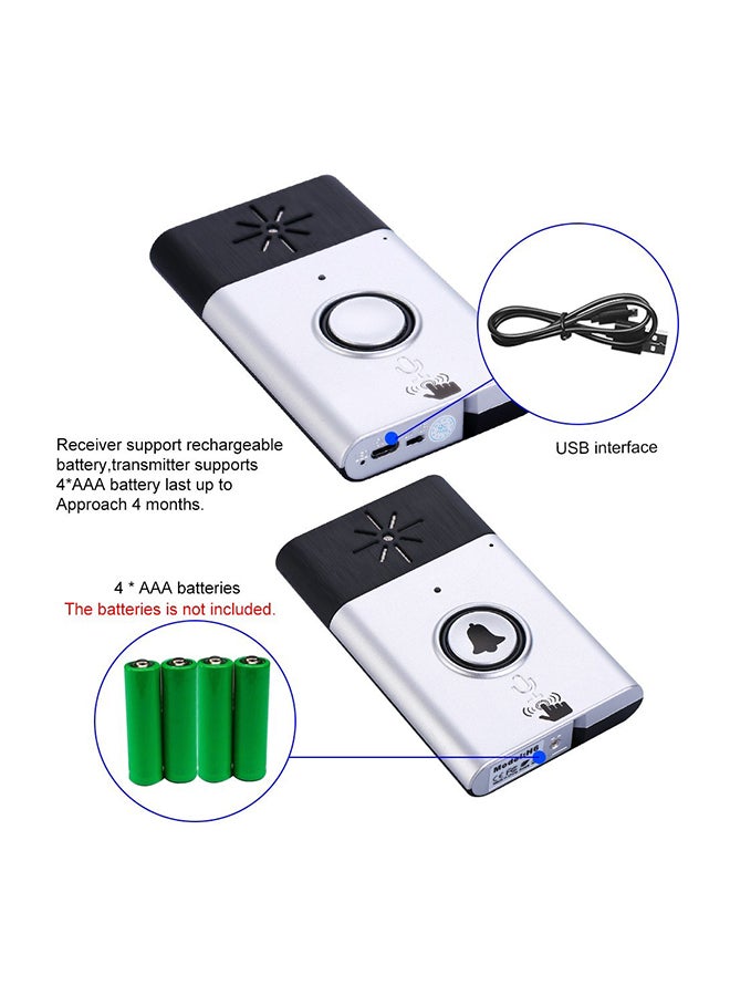 Wireless Voice Intercom Doorbell Silver/Black - Image 5