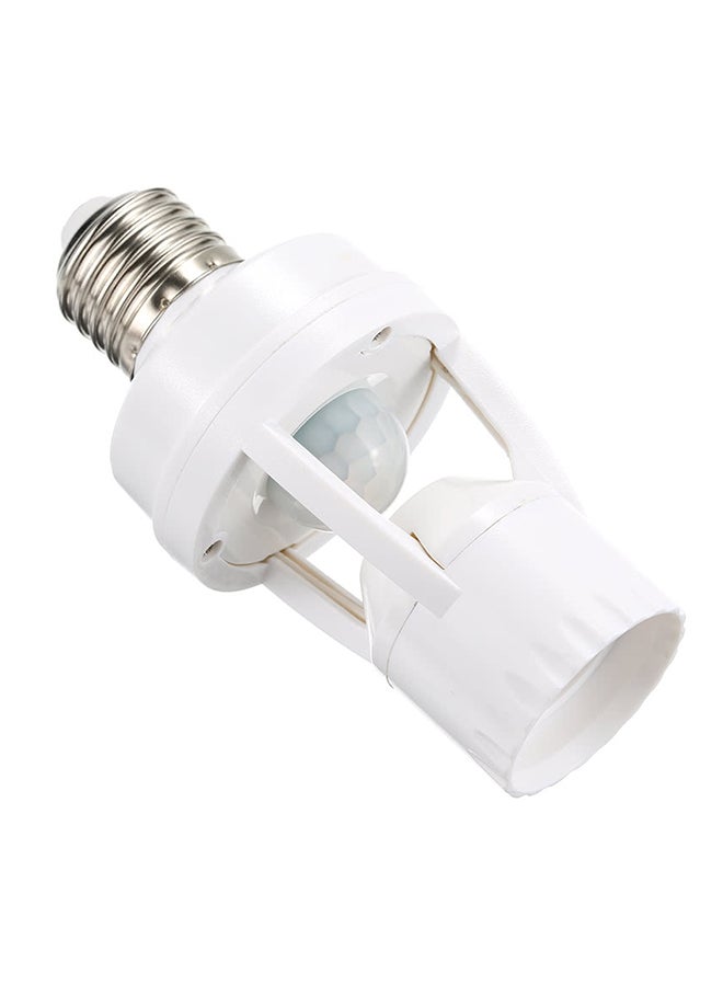 Generic - E27 Motion Sensor Bulb Socket White/Silver 12.5x6.5centimeter - Image 1