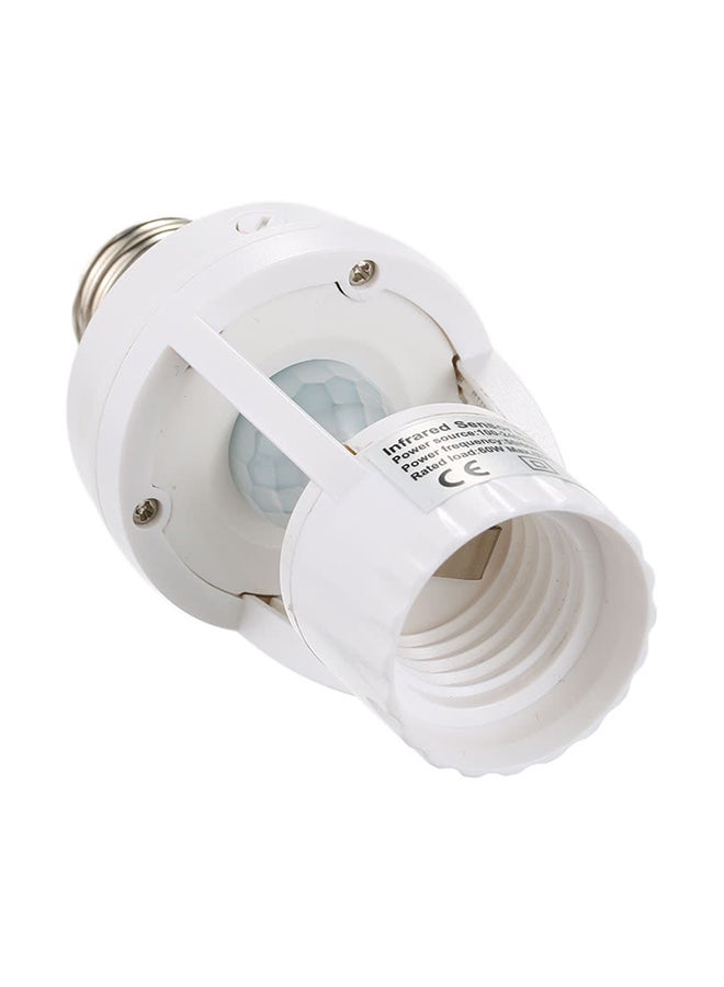 Generic - E27 Motion Sensor Bulb Socket White/Silver 12.5x6.5centimeter - Image 1