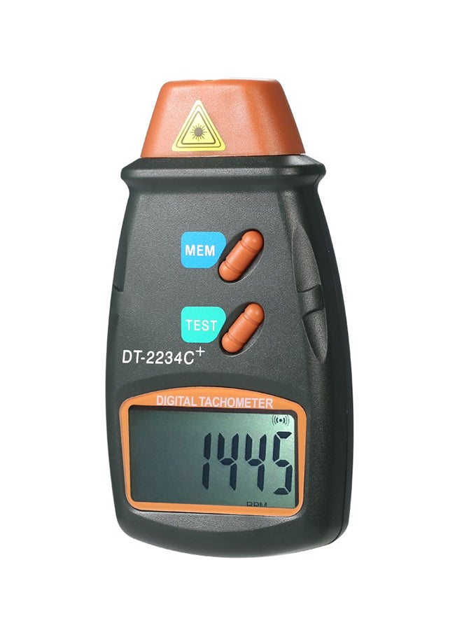 Handheld Digital Photo Tachometer With 3-Piece Reflective Tape Black/Orange/Blue - Image 1