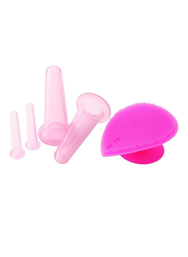 5-Piece Face Massager Coupling Device Pink - Image 1