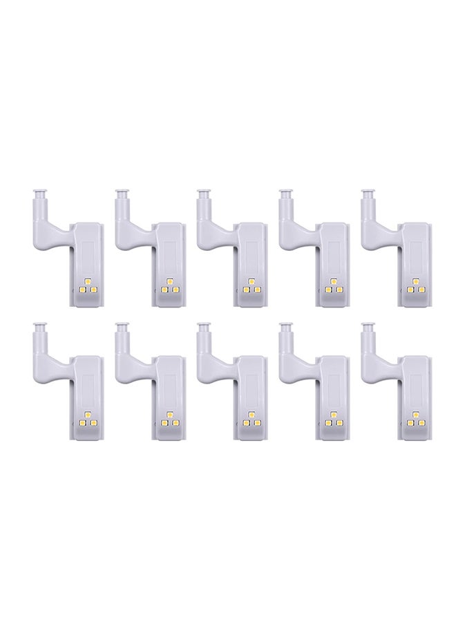 طقم مصابيح LED مفصلية ومزودة بجهاز استشعار مكون من 10 قطع أبيض 7.5x5x3Ø³Ù†ØªÙŠÙ…ØªØ± - Image 1