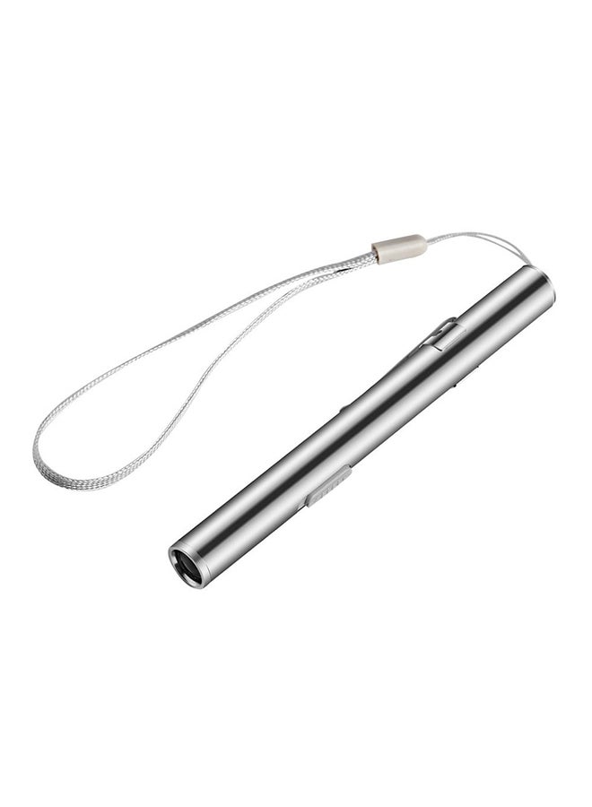 Generic Rechargeable LED Flashlight Silver 