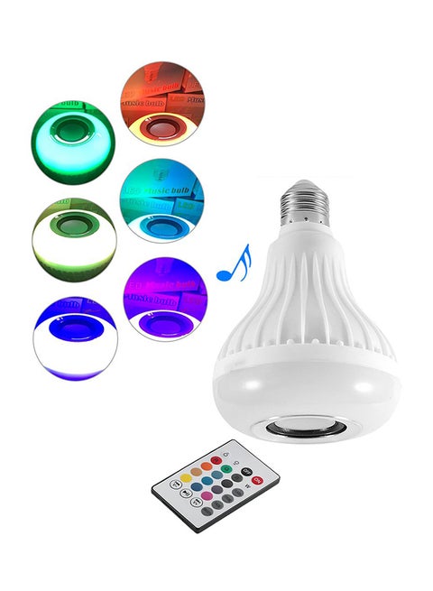 Smart LED Light With Bluetooth Speaker White 12.5x9.5x13cm