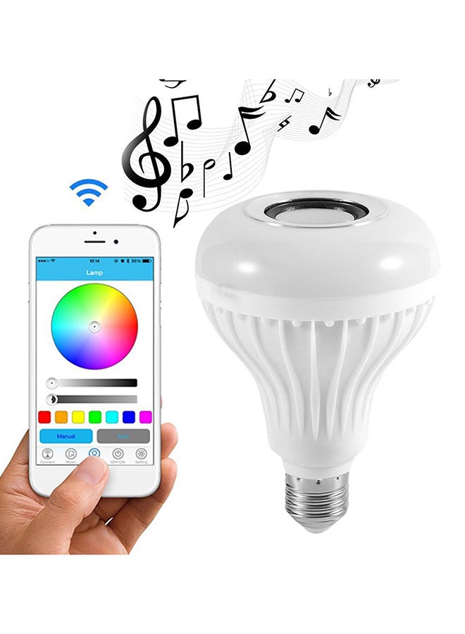 Smart LED Light With Bluetooth Speaker White 12.5x9.5x13cm