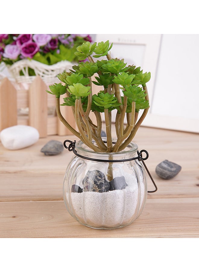 Generic Artificial Mini Succulent Plant Green/Beige 15centimeter  - Image 2