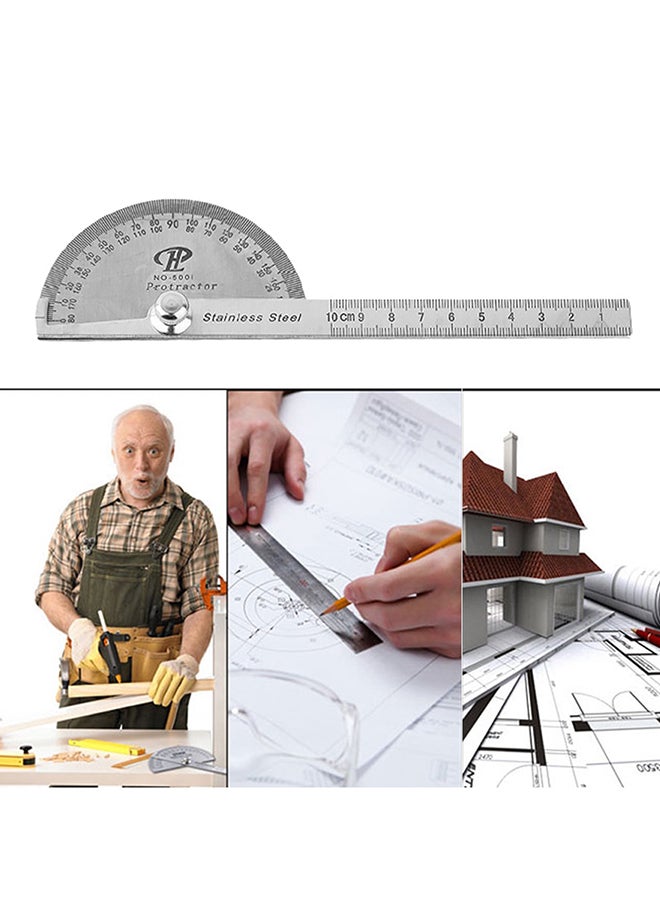 Angle Ruler Measurement Tool Silver 20x5x1centimeter  - Image 2