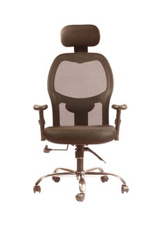 Leaders Office Chair With Head Rest Black 50cm  - Image 1
