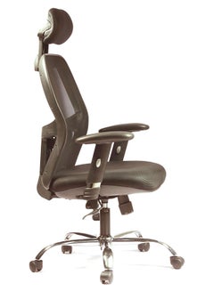 Leaders Office Chair With Head Rest Black 50cm  - Image 3