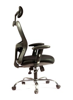 Leaders Office Chair With Head Rest Black 50cm  - Image 5