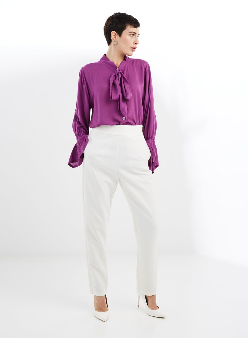 NUKHBAA - High Neck Tunic Purple - Image 1