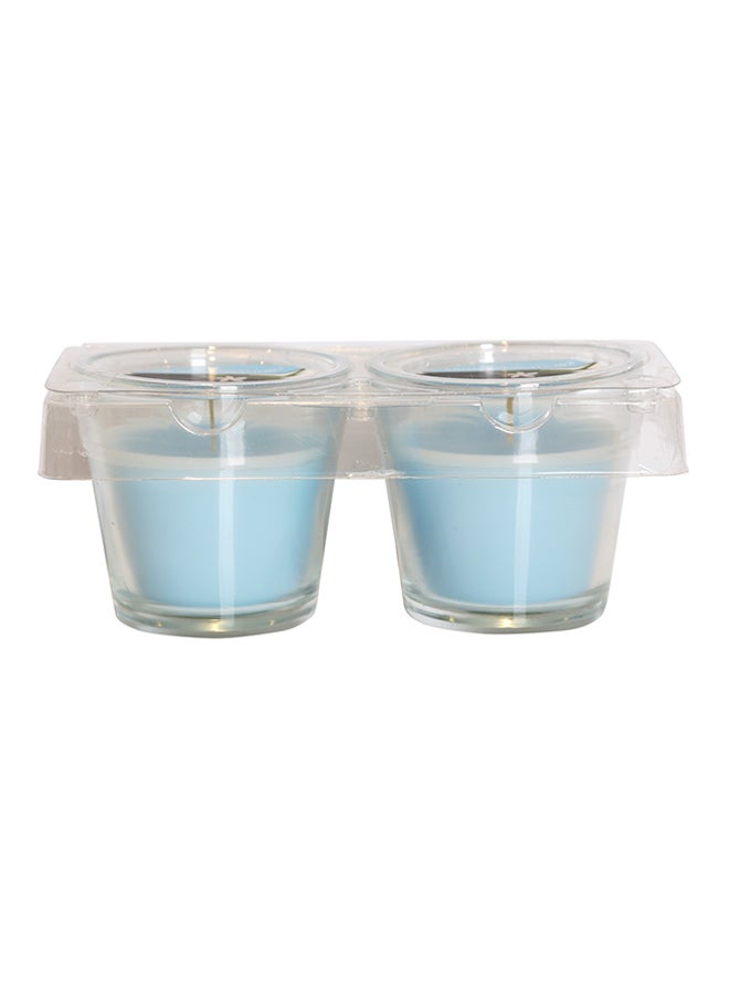 homes r us 2-Piece Aroma Sensations Scented Candles - Calming Spa Light Blue - Image 1