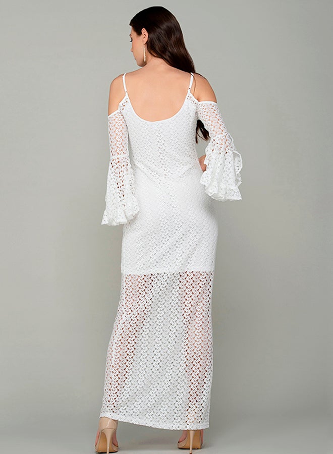 JACQUELINE PARIS Scoop Neck Dress White  - Image 2