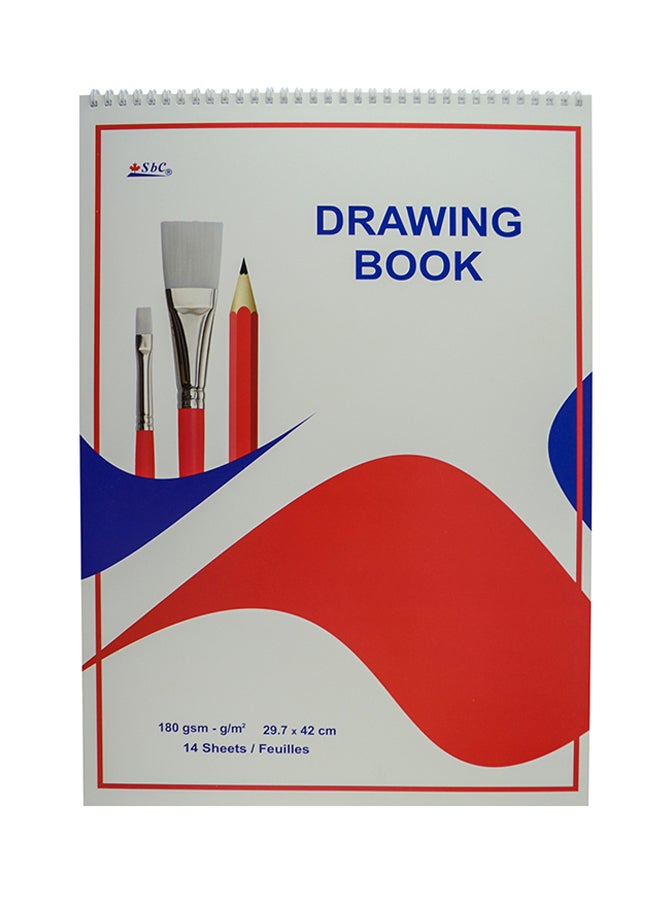 اس بي سي - دفتر رسم من 14 صفحة، مقاس A3 أبيض/أحمر/أزرق - Image 1