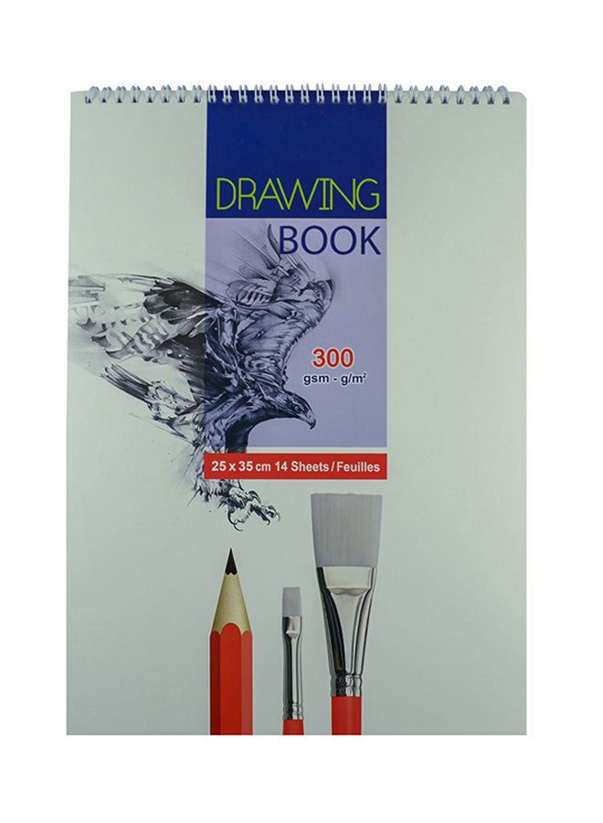 SBC Spiral Binding Drawing Book White/Red/Blue - Image 1