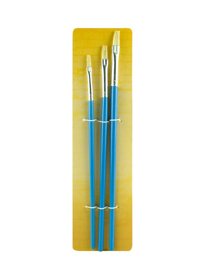 اس بي سي طقم فُرش رسم مسطحة من 3 قطع أزرق فاتح/ فضي - Image 1