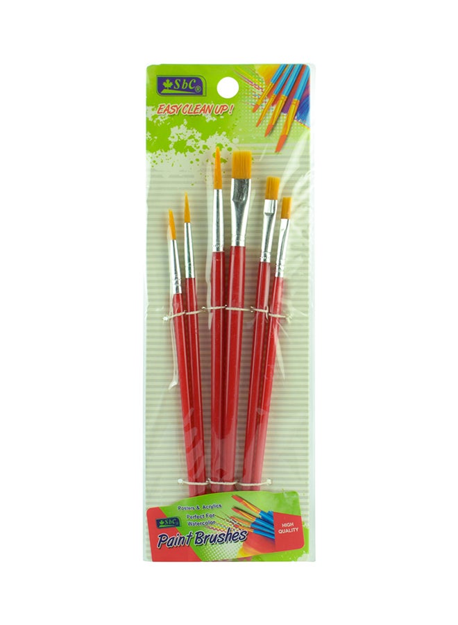 اس بي سي طقم فرش للرسم مكون من 6 قطع أحمر/فضي - Image 1