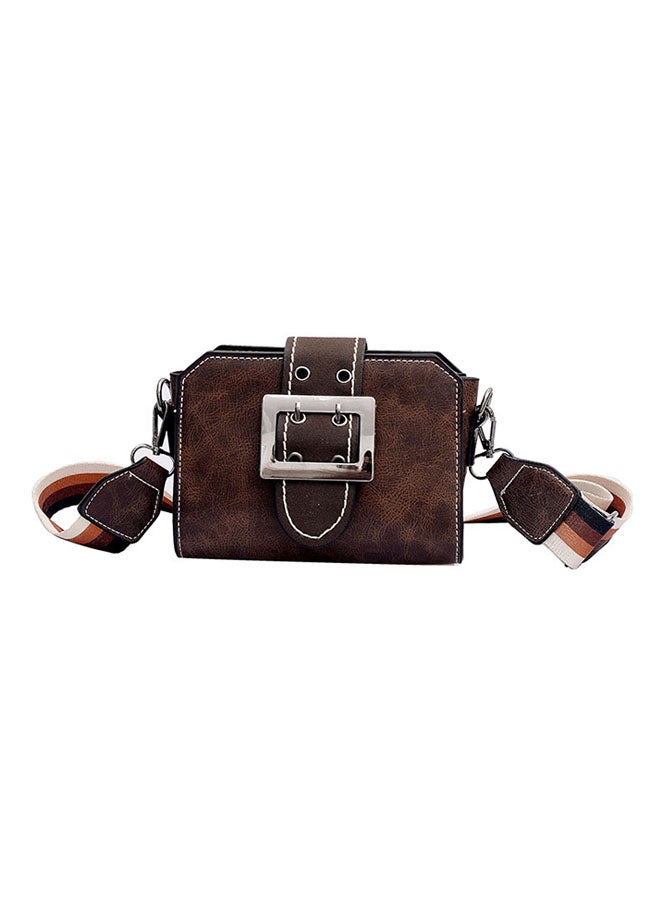 Buckle Closure Crossbody Bag Dark Brown  - Image 1