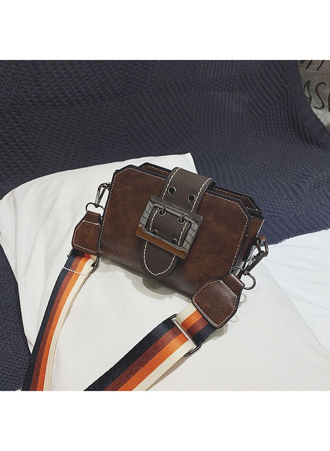 Buckle Closure Crossbody Bag Dark Brown  - Image 2
