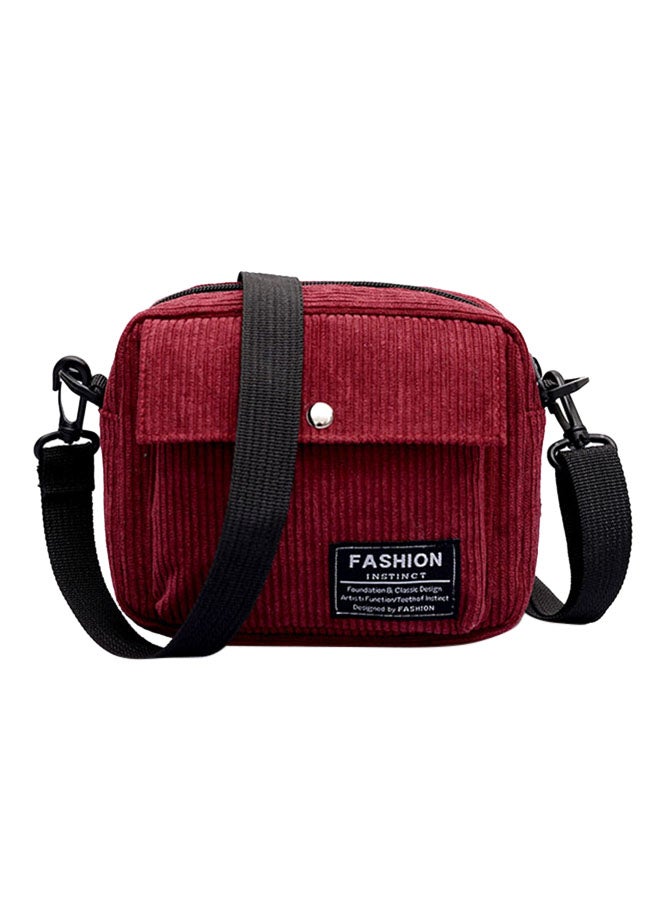 Zipper Closure Crossbody Bag Red  - Image 1