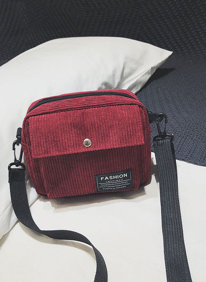 Zipper Closure Crossbody Bag Red  - Image 2