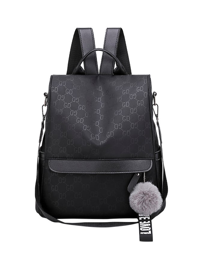 Zipper Closure Backpack Black - Image 1