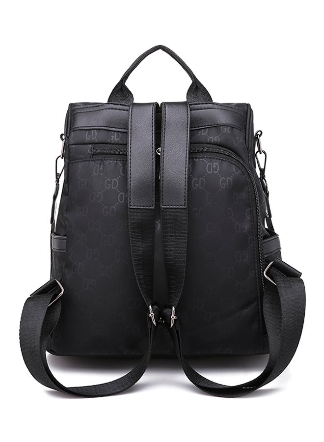 Zipper Closure Backpack Black - Image 2
