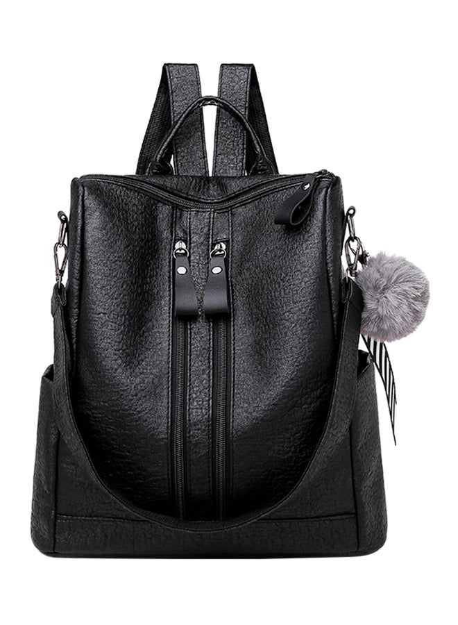 Zipper Closure Backpack Black  - Image 1