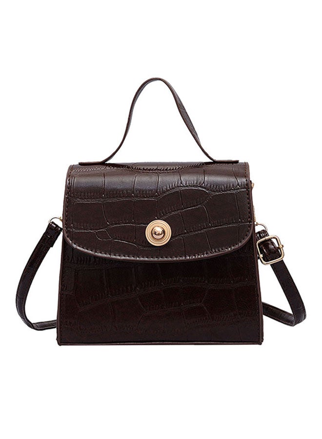 Flap Closure Crossbody Bag Brown  - Image 1