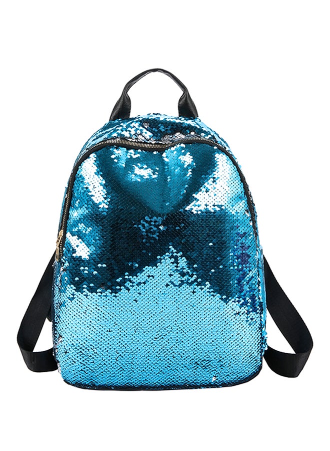 Sequin Zipper Backpack Blue - Image 1