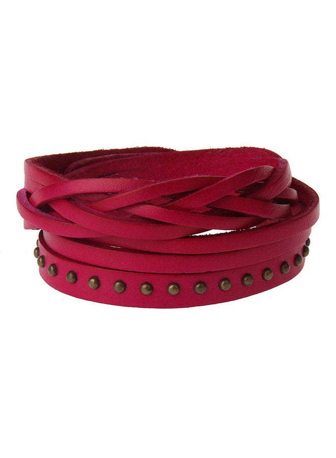 شاربدو سوار جلدي منسوج مزود بإبزيم - Image 1