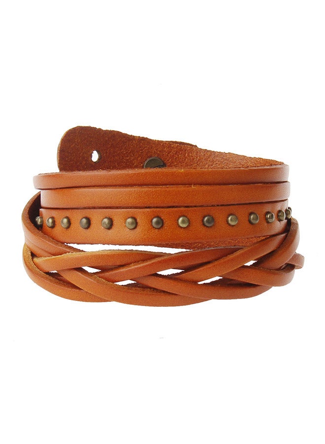 شاربدو سوار جلدي منسوج مزود بإبزيم - Image 1